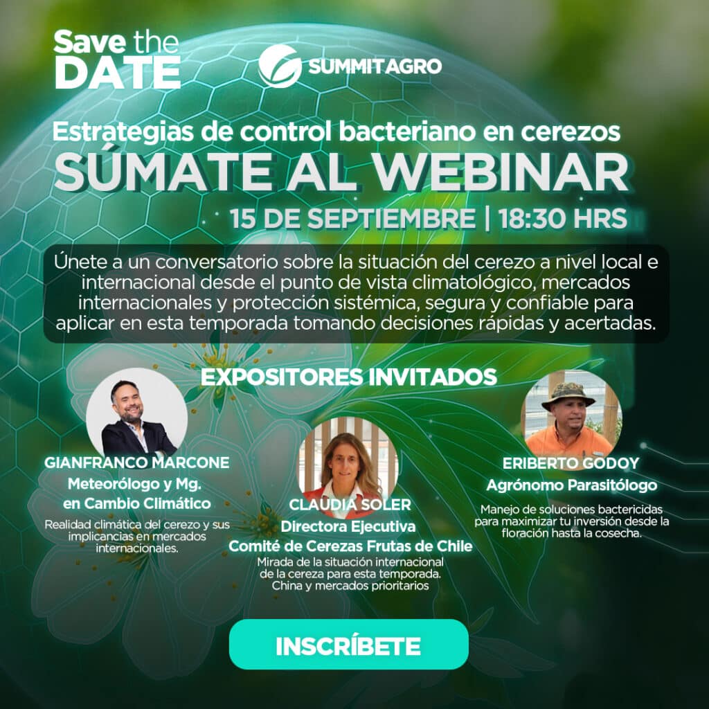 Summit Agro Chile invita a un exclusivo webinar para la temporada de cerezos